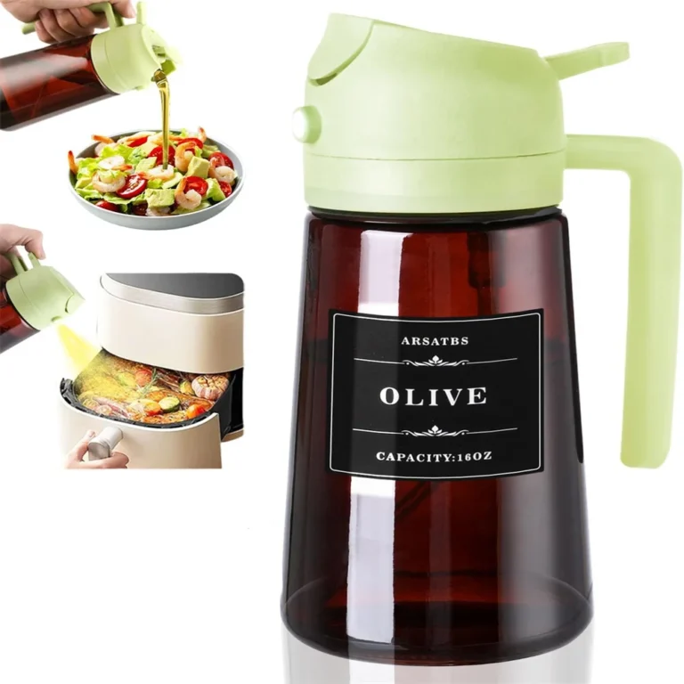 470ml Glass Oil Sprayer and Olive Oil Dispenser Bottle with Stickers