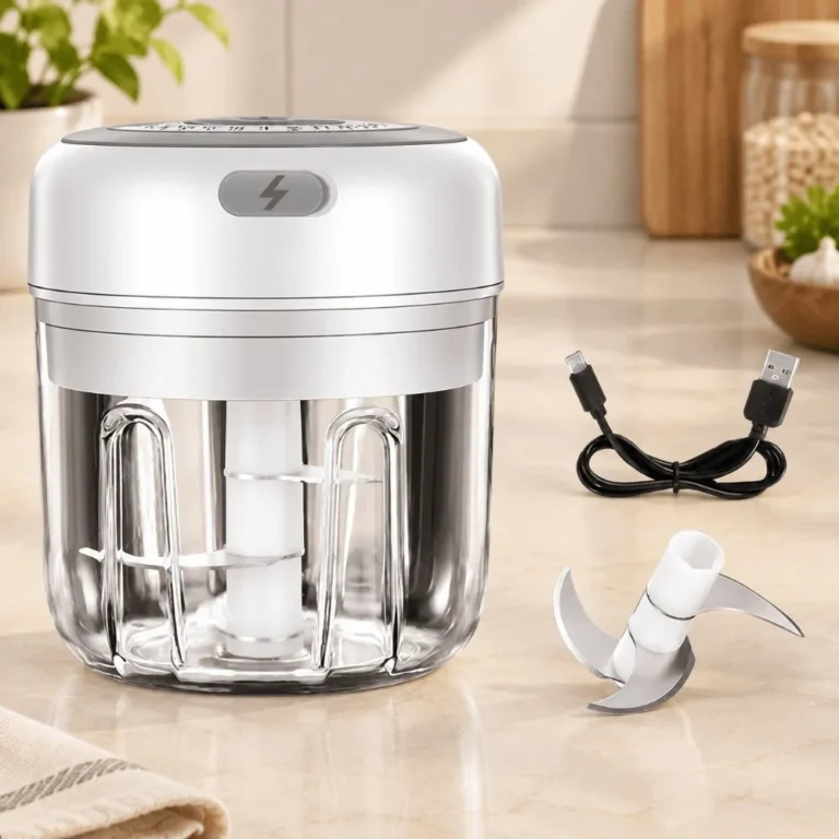 250ML USB Rechargeable Electric Garlic Chopper with Stainless Steel Blades