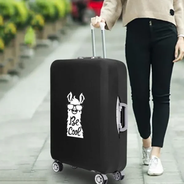 Animal print nylon suitcase cover fitting a medium-sized luggage