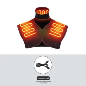 Electric neck and shoulder heating pad with three heat levels and USB connection