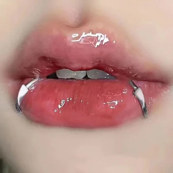 Stainless steel vampire fang lip clip accessory
