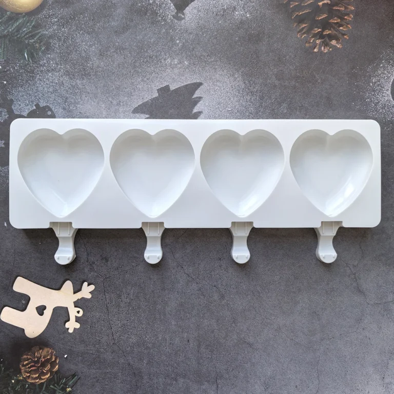 Heart-Shaped Silicone Ice Cream Mold Tray