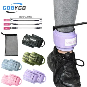 Adjustable fitness ankle band with buckle in multiple color options
