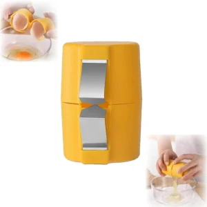 Handheld multifunctional egg cracker and separator tool in orange