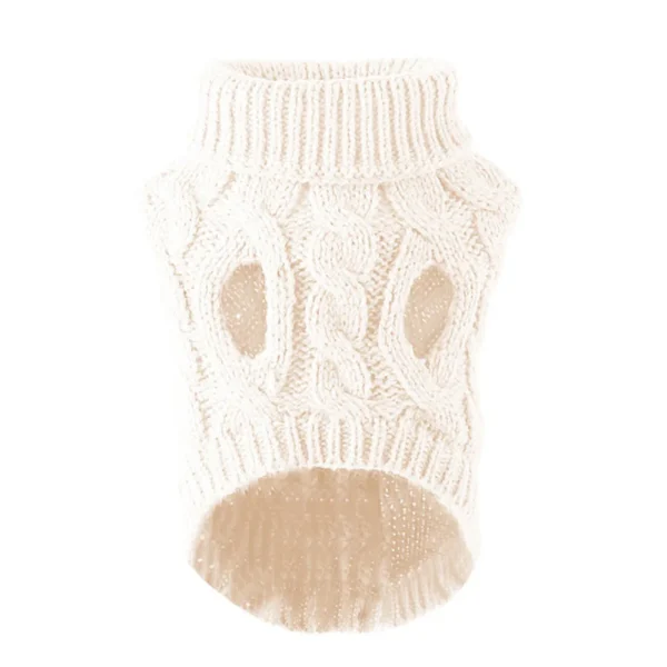 Solid color twist knit dog sweater displayed flat