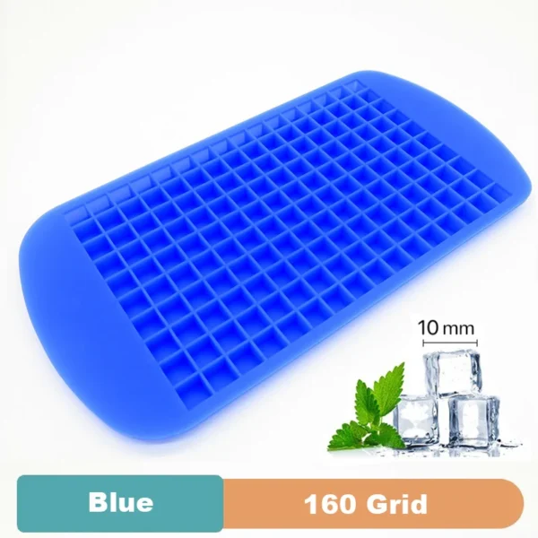 Silicone ice cube tray with large square ice molds in multiple grid configurations