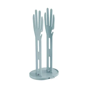 Countertop kitchen glove and towel dryer rack with drainage base