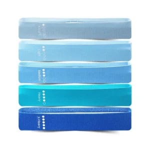 Set of 5 elastic resistance bands for fitness and stretching