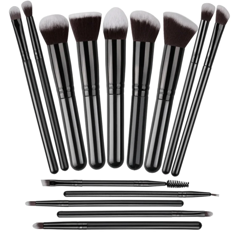 14-Piece Synthetic Hair Makeup Brush Set for Face and Eyes