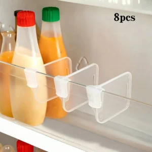 Set of eight waterproof PVC storage dividers arranged on white background
