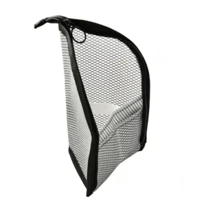 Standing mesh toiletry bag with waterproof pouch and zipper closure