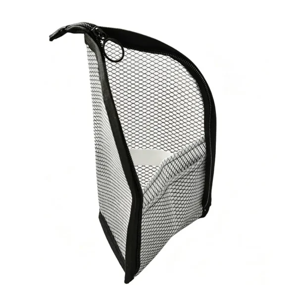 Standing mesh toiletry bag with waterproof pouch and zipper closure