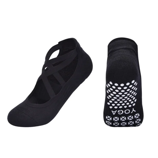 Pair of women's non-slip breathable backless yoga socks in multiple colors