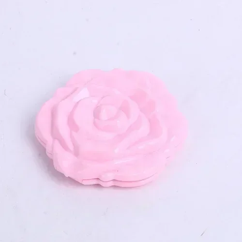 Compact Double-Sided Portable Mini Makeup Mirror with Rose Design