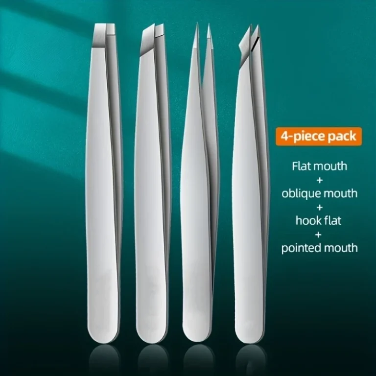 Ouriner 4-Piece Stainless Steel Eyebrow Tweezers Set