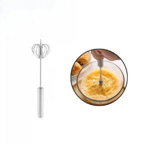 manual stainless steel egg beater with hand crank and rotating beaters