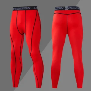 Men's slim fit elastic knitted compression running and yoga pants in dark color