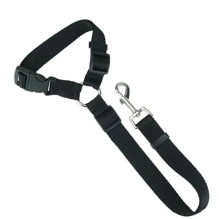 Pet Accessories Solid Color Two-in-one Pet Car Seat Belt Nylon Lead Leash Backseat Safety Belt Adjustable Dogs Harness Collar