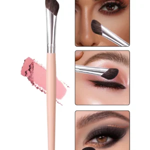 3D nose shadow makeup brush with soft horsehair bristles and plastic handle