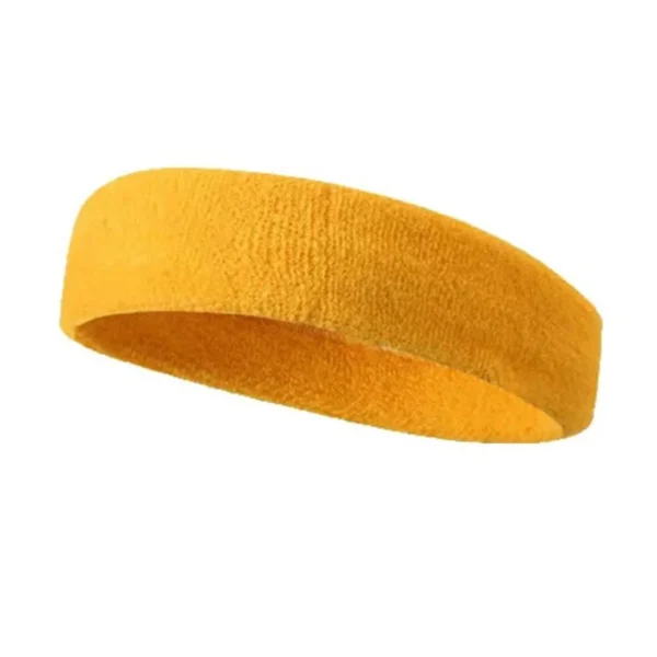 Cotton athletic headband in multiple colors including black, red, blue, yellow, white, and purple
