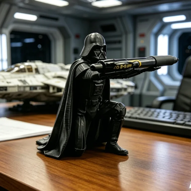 3D Printed Black Warrior Pen Holder Desk Organizer