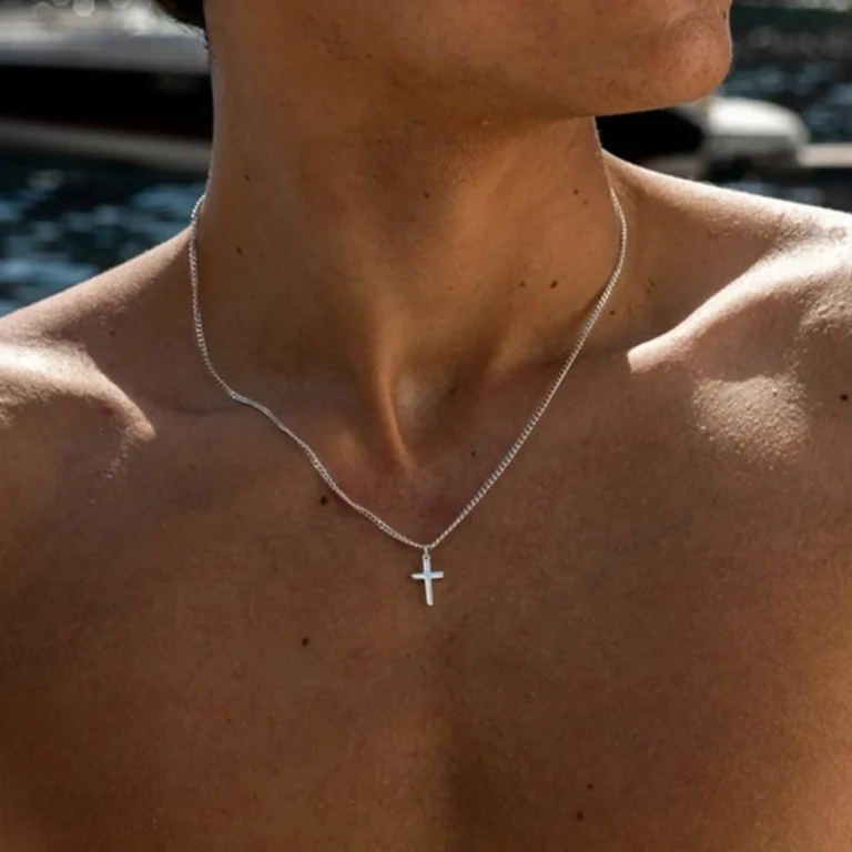 Minimalist Men's Cross Pendant Necklace
