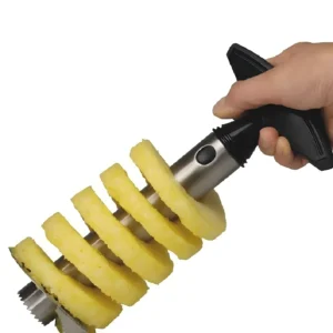 Stainless steel pineapple slicer and peeler tool