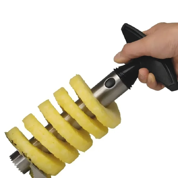 Stainless steel pineapple slicer and peeler tool