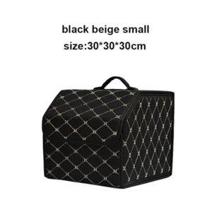 Large folding car trunk organizer box made of PU leather