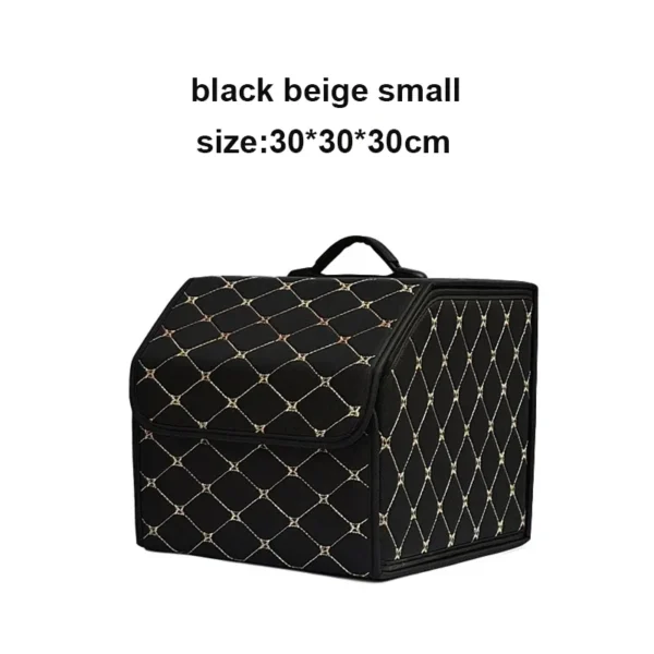 Large folding car trunk organizer box made of PU leather