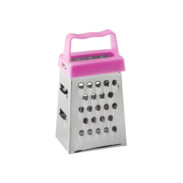 Small four-sided stainless steel cheese and vegetable grater