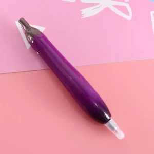 3D food-shaped ballpoint pen with green apple design and 0.5mm tip
