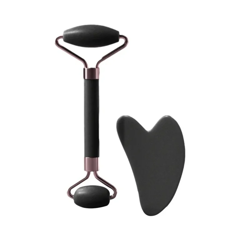 Stone Facial Roller and Gua Sha Massage Set for Face and Neck