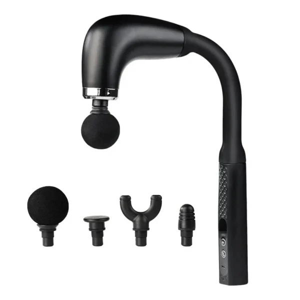 Handheld deep tissue muscle massager gun with ergonomic handle