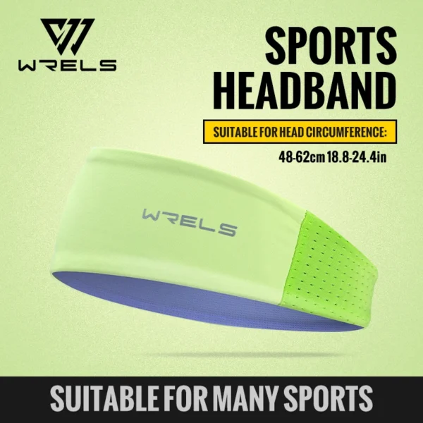 WRELS breathable anti-slip sports headband in black color