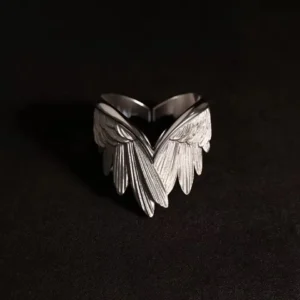 2025 Retro Angel Wings Ring For Women Girls Punk Gothic Adjustable Open Ring Handmade Designer Jewelry Accessories Gift
