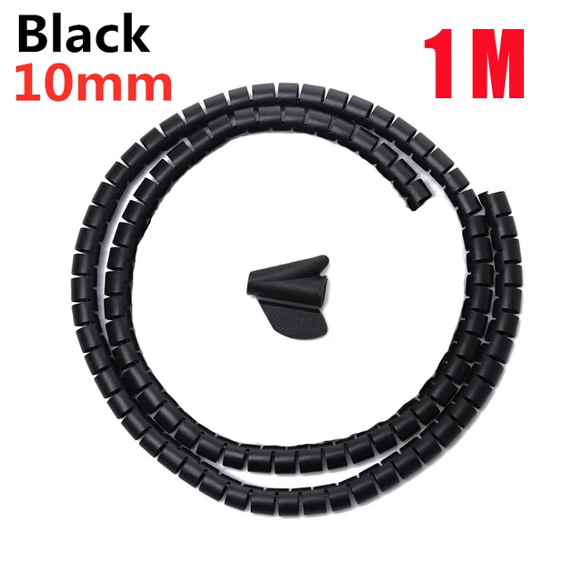 Flexible Spiral Cable Wire Protector, 1m or 2m, 10mm or 16mm