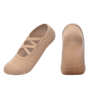 Pair of women's backless cotton Pilates socks with finger-separated toes in multiple colors