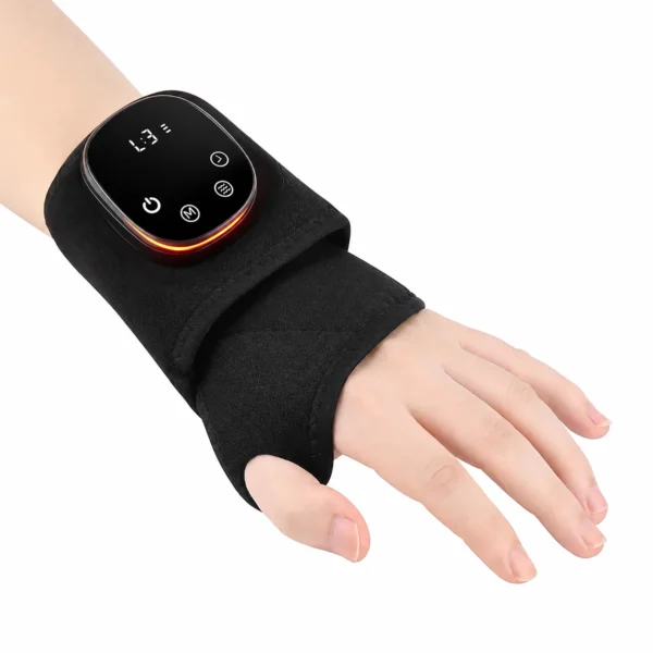 Electric ankle brace band with adjustable heat and vibration massage features