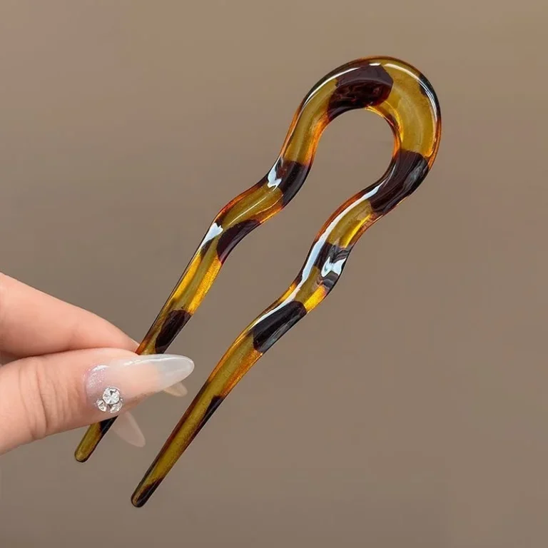 U-Shaped Tortoiseshell Acetate Hair Fork Hairpin