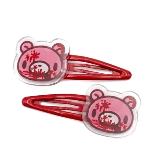 Two acrylic hair clips shaped like cute bears, shown on a neutral background
