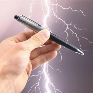 Electric shock prank ballpoint pen on white background
