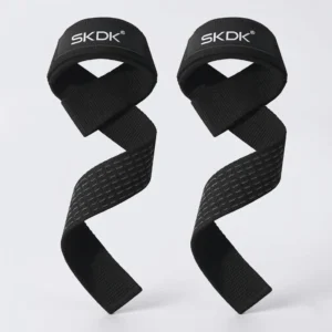 Heavy-duty cotton wrist lifting straps with neoprene padding in assorted colors