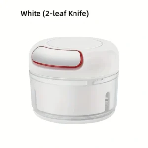 Hand-pull garlic and vegetable mincer with 5-leaf blade in blue color
