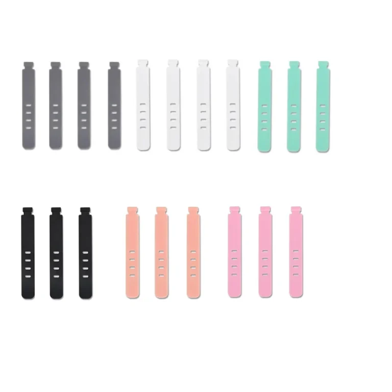 20-Pack Silicone Cable Organizer Ties and Clips for Cord Management