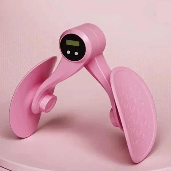Pink and purple pelvic floor and hip trainer with smart counting feature