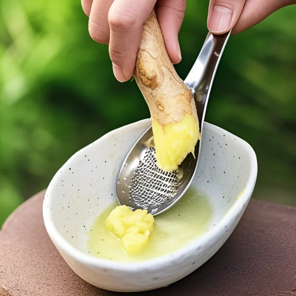 Stainless steel garlic and ginger grater spoon