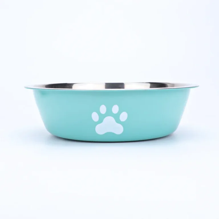 New Stainless Steel Dog Basin Paw Print Pet Supplies Cat Bowl Dog Bowl Silicone Anti-Slip Design Pet Drinking Water Feeding Bowl