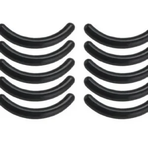 Silver and black eyelash curler with silicone curling strip