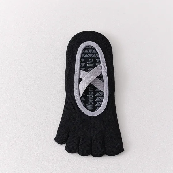 Two pairs of women's five-finger yoga socks with non-slip soles